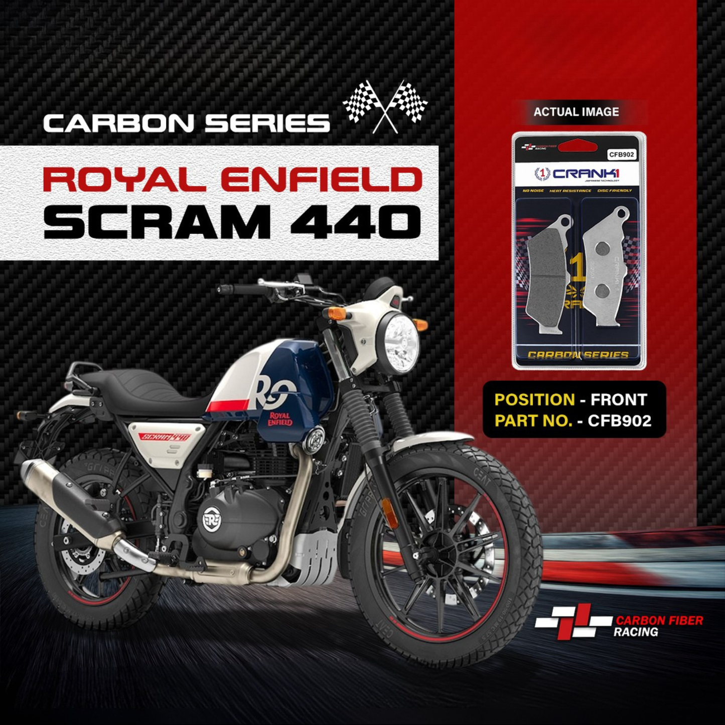 Crank1 Carbon Brake Pads for Scram 440