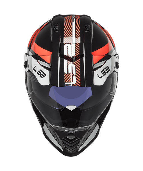 LS2 MX436 Pioneer Evo Dual Sport Helmet - Adventurer Black White Red Orange