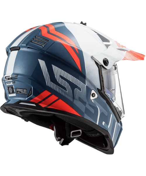 LS2 MX436 Pioneer Evo Dual Sport Helmet - Gloss Evolve White Cobalt
