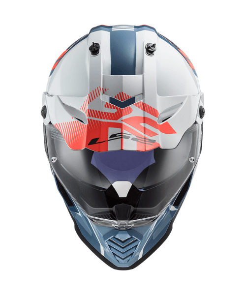 LS2 MX436 Pioneer Evo Dual Sport Helmet - Gloss Evolve White Cobalt