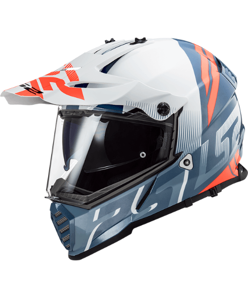 LS2 MX436 Pioneer Evo Dual Sport Helmet - Gloss Evolve White Cobalt