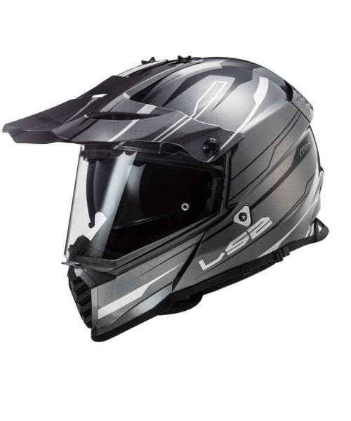 LS2 MX436 Pioneer Evo Dual Sport Helmet - Knight Titanium White