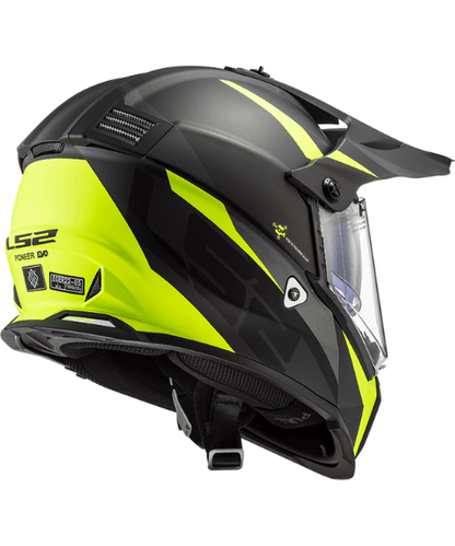 LS2 MX436 Pioneer Evo Dual Sport Helmet - Router Matt Hi Viz Yellow