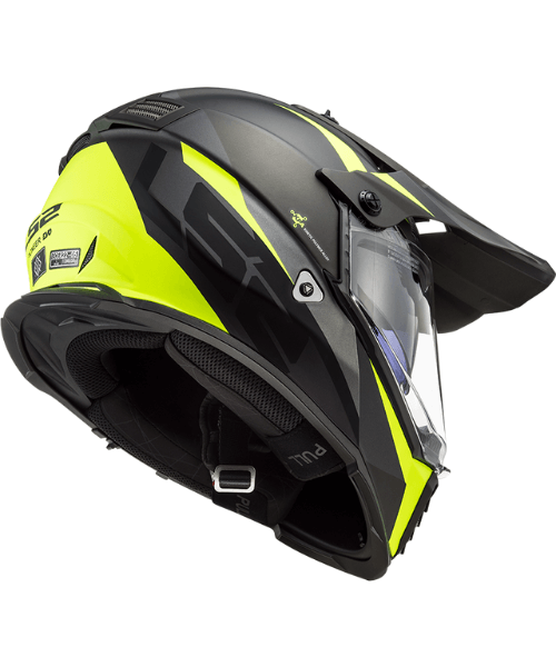 LS2 MX436 Pioneer Evo Dual Sport Helmet - Router Matt Hi Viz Yellow