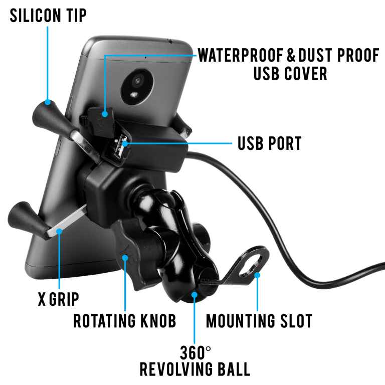 Motorcycle Mobile Holder with Charger