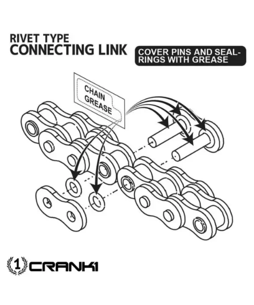 Crank1 Chain Master Link For X-RING - 525 ZVM-X-RIVET-CRANK1- Gold