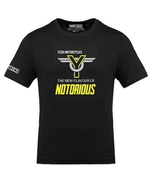 Fast Bend Yezdi Notorious Yellow Tshirt - Black