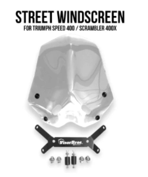 VisorBros Triumph Speed / Scrambler 400 Street Windscreen - Clear - VisorBros