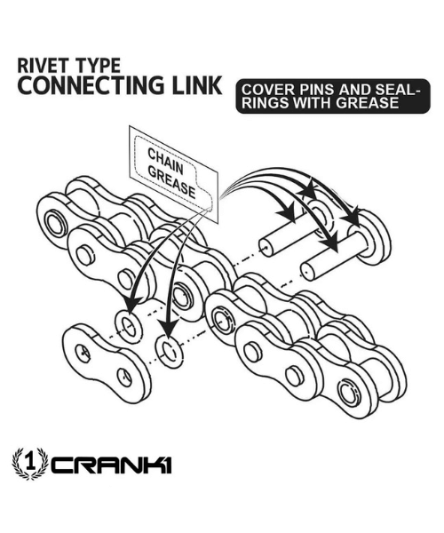 Crank1 Master Link For X Ring 525 ZVM-X Rivet - Gold