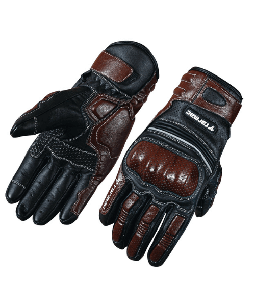 Tarmac Retro Leather Riding Gloves - Black Brown