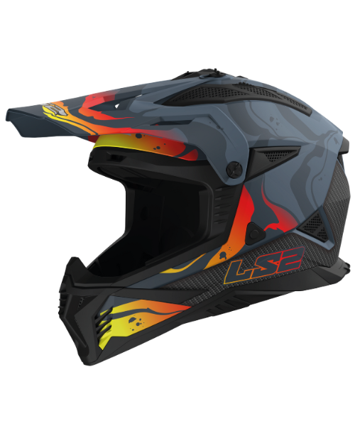 LS2 MX437 Fast II Motocross Helmet - Wash Gloss Dark Gray