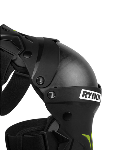 Rynox Bastion Bionic Knee Guards - Black Hi-Viz Green