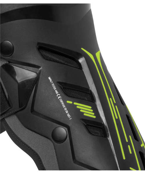 Rynox Bastion Bionic Knee Guards - Black Hi-Viz Green