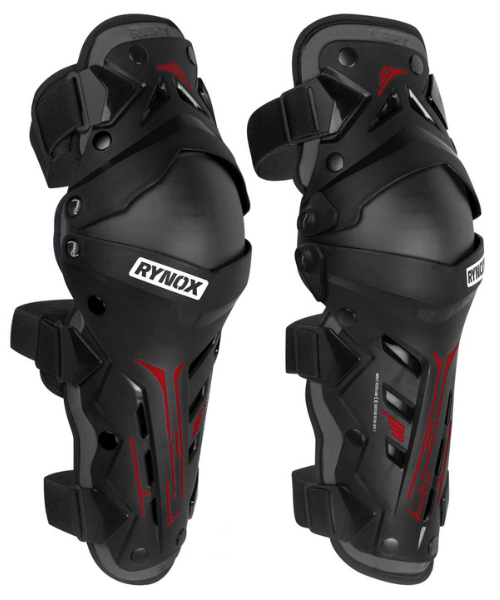 Rynox Bastion Bionic Knee Guards - Black Red