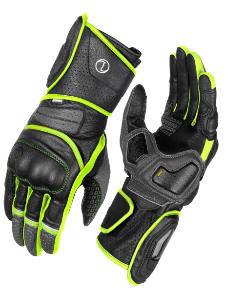 Rynox Storm Evo 2 Riding Gloves - Hi-Viz Green Black