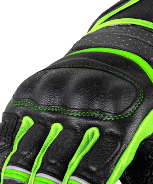 Rynox Storm Evo 2 Riding Gloves - Hi-Viz Green Black