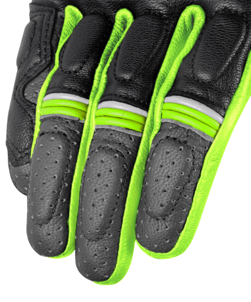 Rynox Storm Evo 2 Riding Gloves - Hi-Viz Green Black