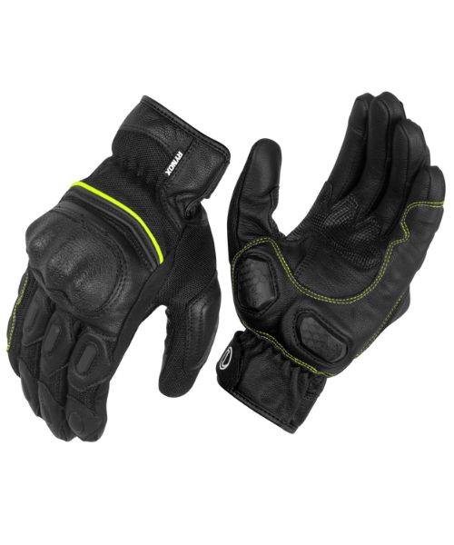 Rynox Tornado Pro 3 Riding Gloves - Black Hi-Viz Green