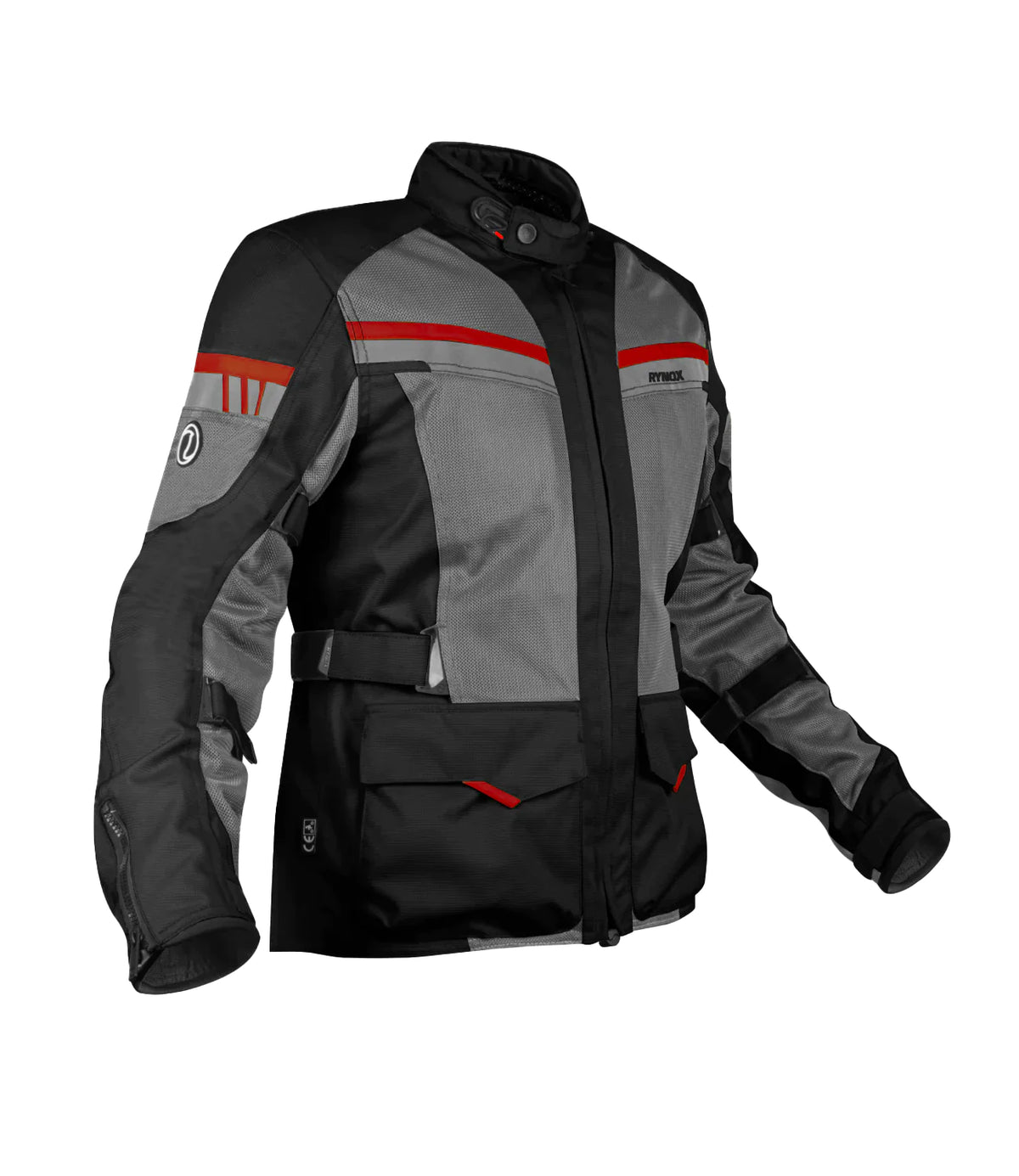 Rynox Stealth Air Pro Riding Jacket - Black Grey Red