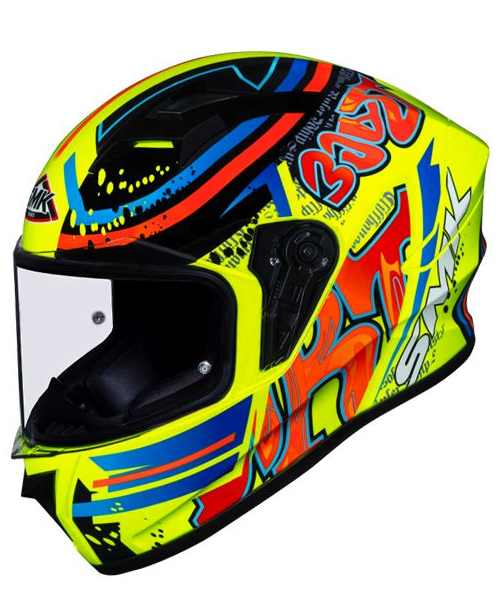 SMK Stellar Graffiti GL437 Yellow Black Helmet