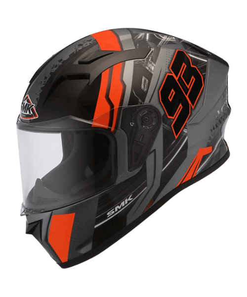 SMK Stellar Swank MADA672 Black Grey Orange Helmet