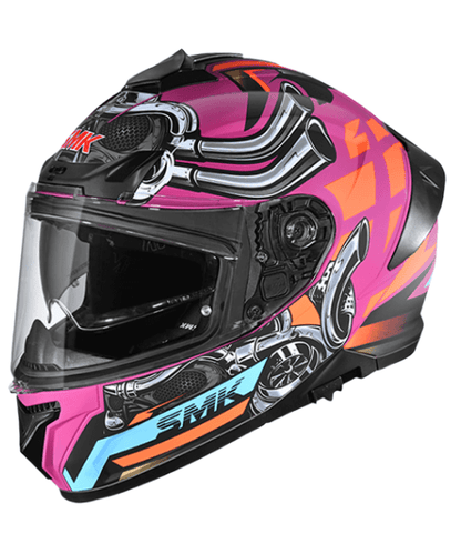 SMK Typhoon Motorhead MA976 Pink White Helmet