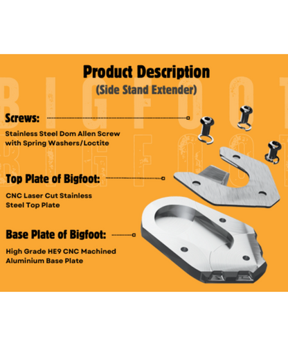 Motoverse Factory Customs Bigfoot Shoe Stand Extender for Bajaj KTM Adv 390 2025 -  MB-KTM-ADV-X/S