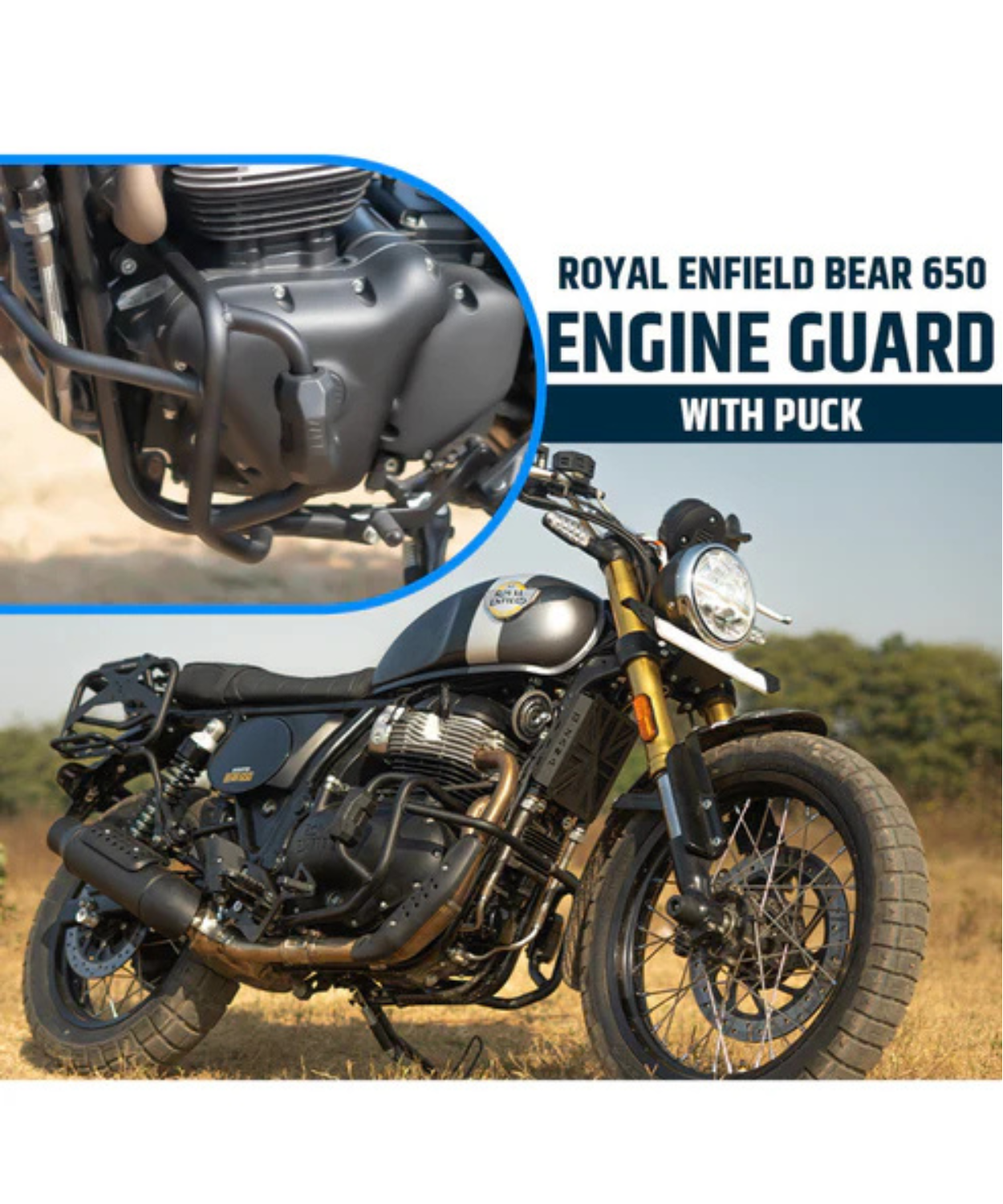 Zana Engine Guard with Slider Puck for Bear 650 MS Black - ZI-8544