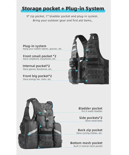 Rhinowalk Motorcycle Vest - M1012BK