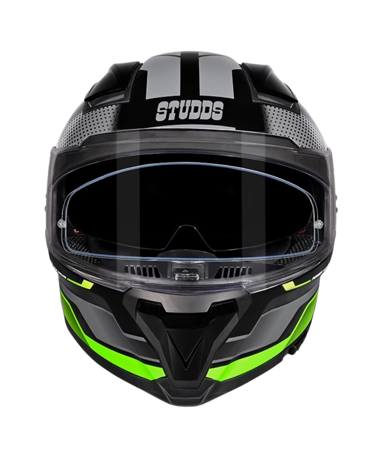 Studds Helios D1 Asphalt Decor Graphics Helmet - Gloss Black Green N3 - Studds