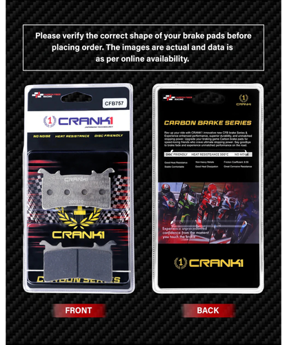 Crank1 Carbon Brake Pads for Honda CBR 1000RR-R-SP (2021 -2022)