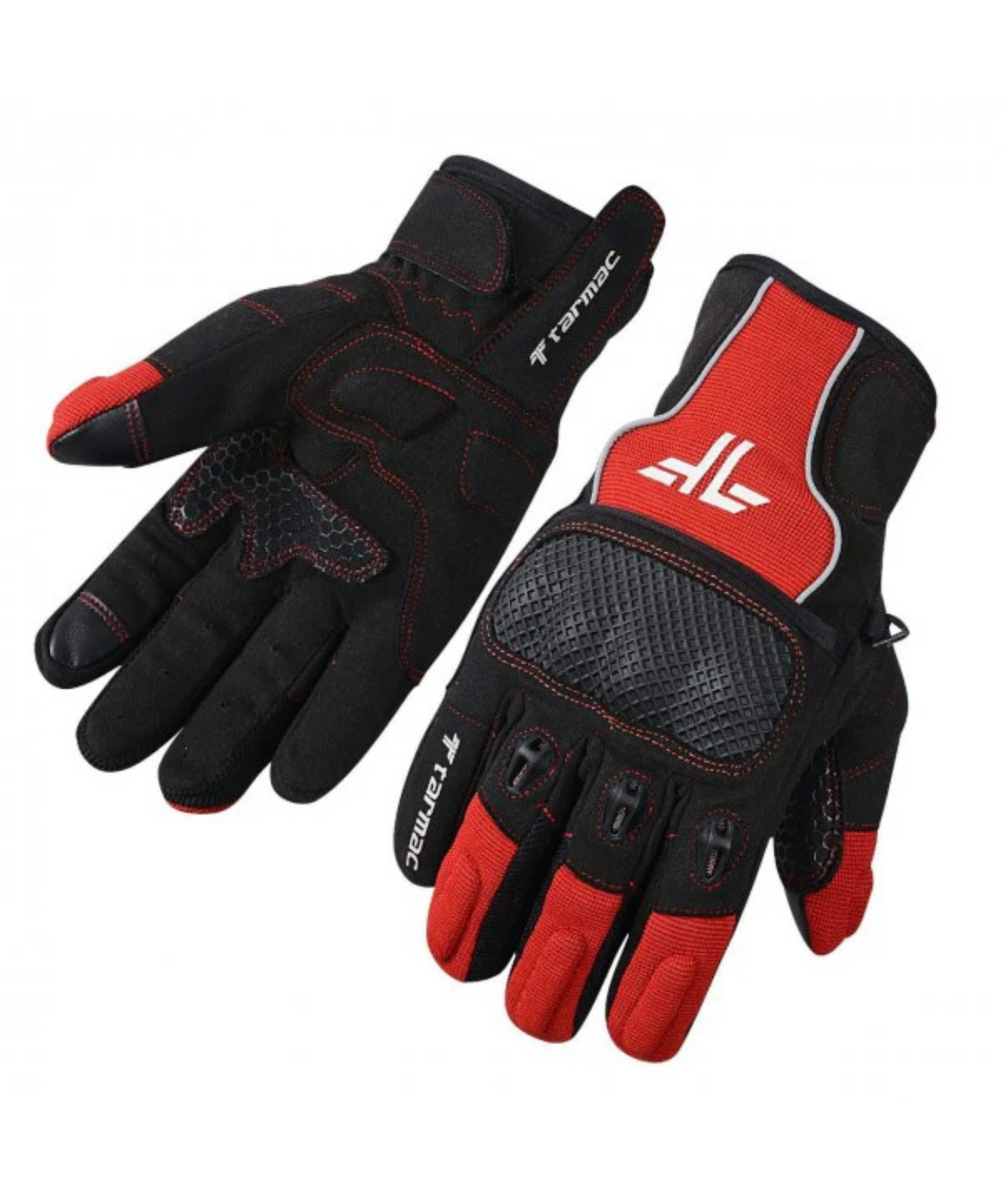 Tarmac Tex Riding Gloves - Black Red (Open Box) - Tarmac