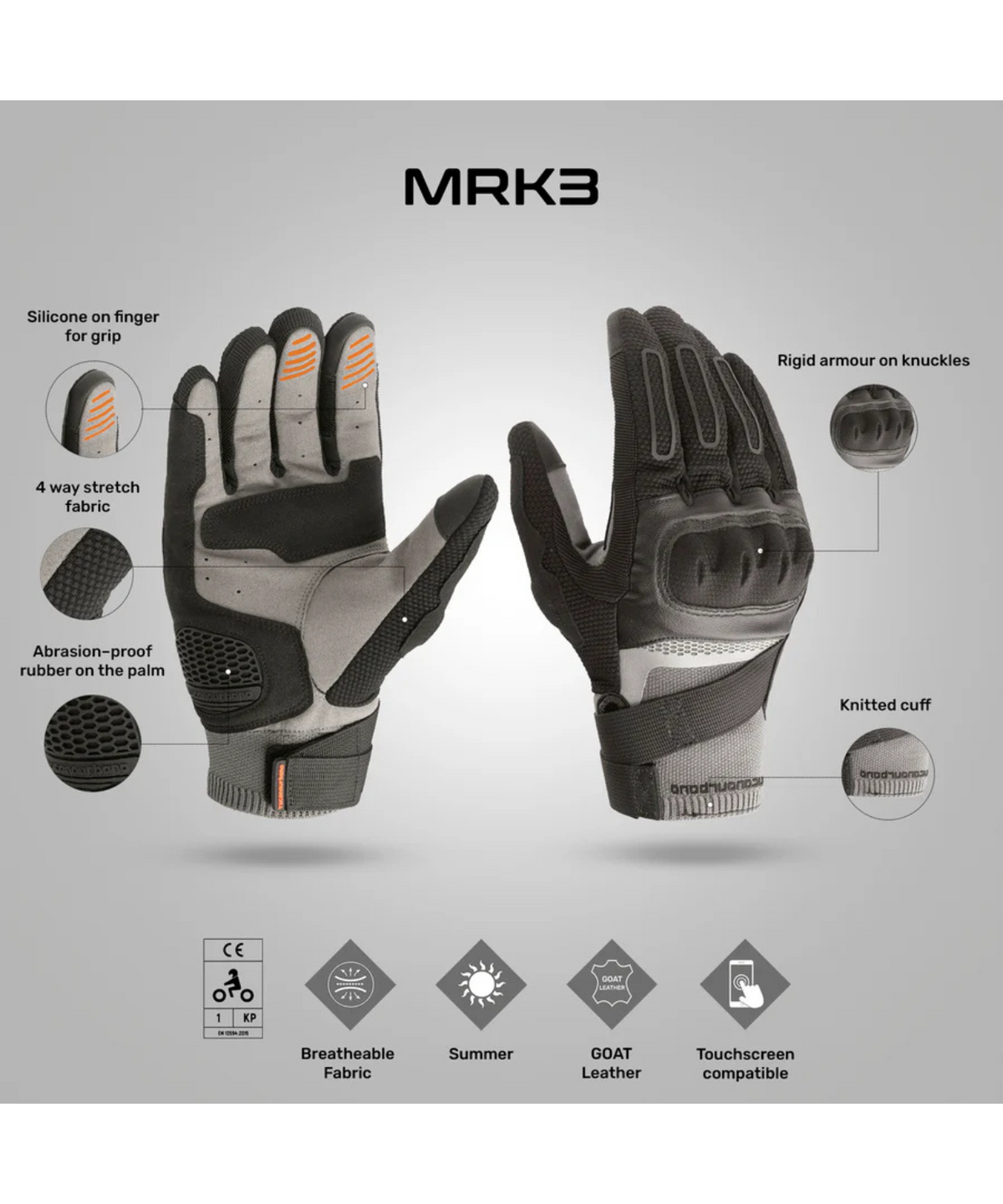 Tucano Urbano MRK3 Riding Gloves - Dark Grey - Tucano Urbano