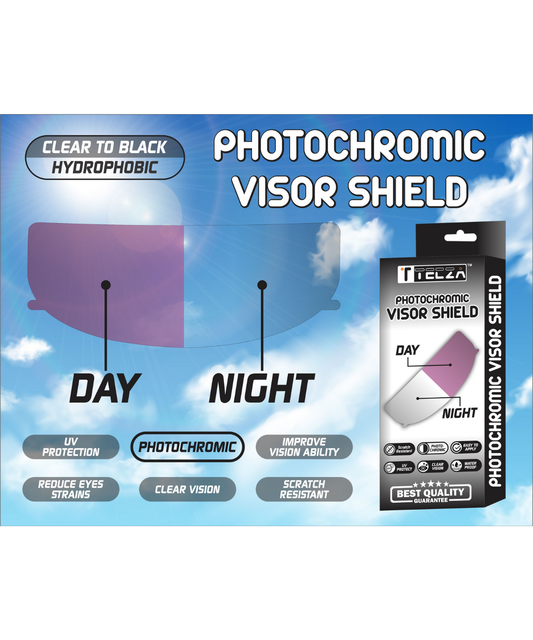 Tecza Photochromic Visor Shield - Purple Black