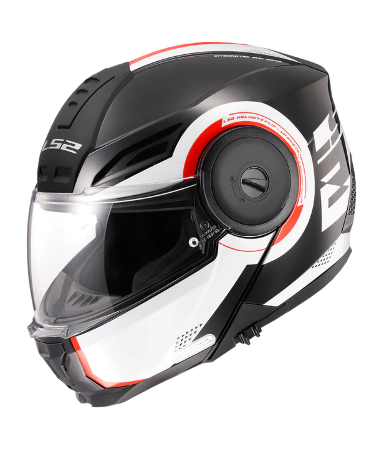 LS2 FF902 Scope II Arch Flip-Up 06 Helmet - Gloss Black White Red - LS2
