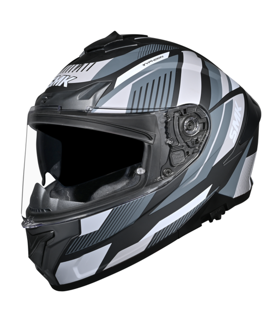 SMK Typhoon Sparko GRPS MA266 Ful Face Helmet - Matt Black Grey