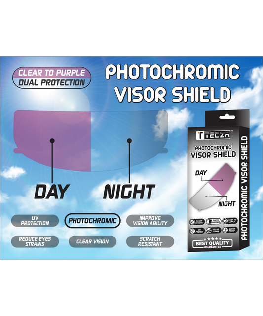 Tecza Photochromic Visor Shield - Purple