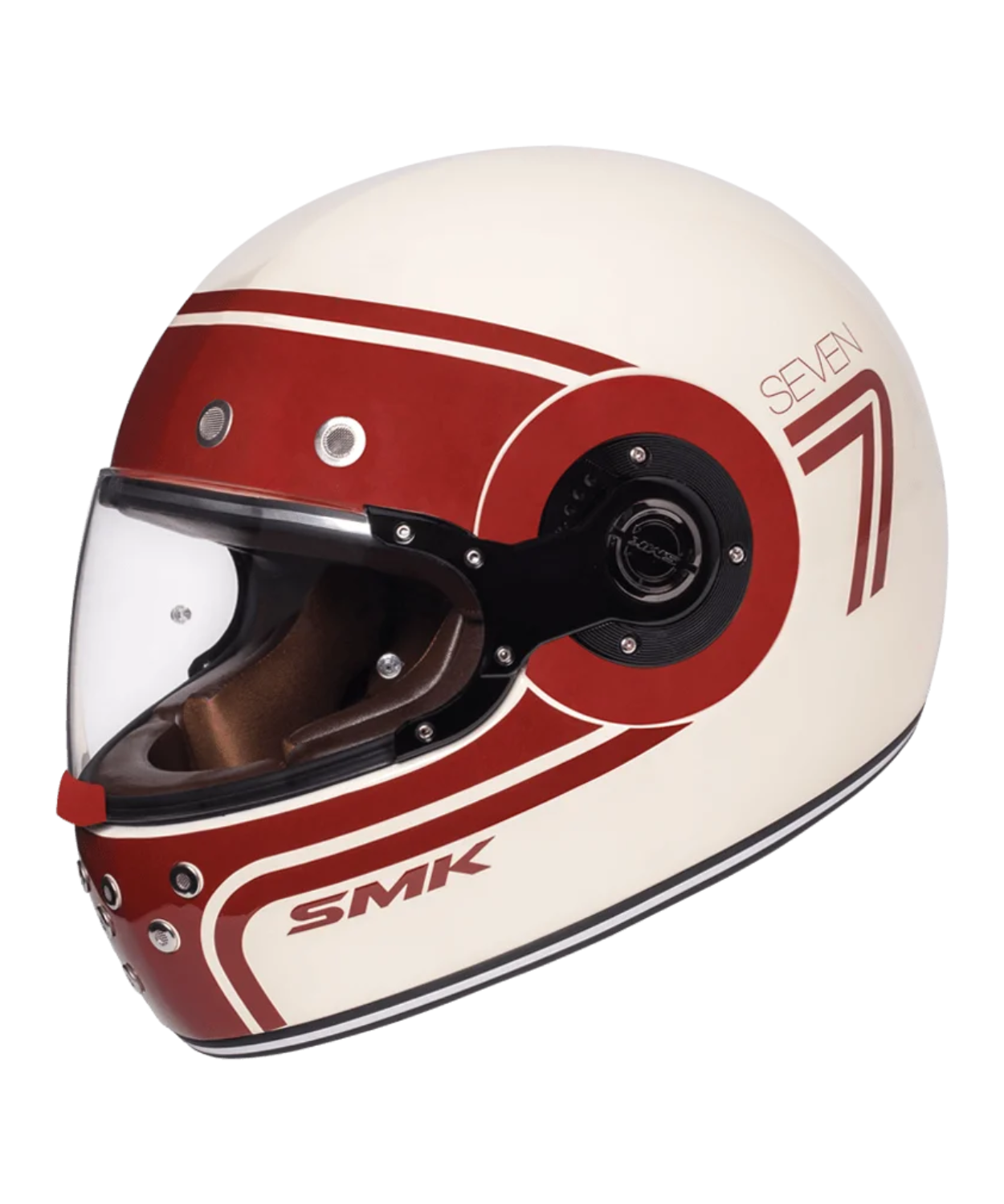 SMK Retro Seven GRPS GL130 Full Face Helmet - Gloss Red White