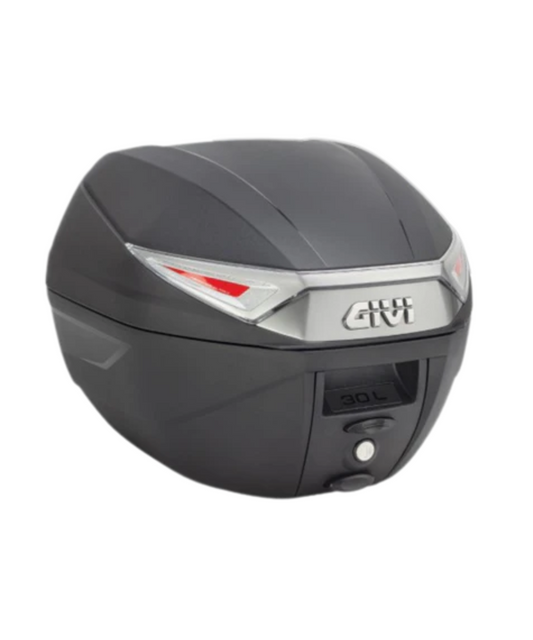 Givi Monolock Top Box 30L with Grey Reflectors - Black - C30NT