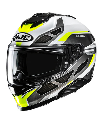 HJC I71 Zest MC3H Helmet - Black White & Fluorescent Green