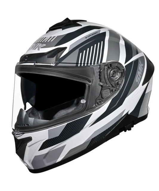 SMK Typhoon Sparko GRPS MA162 Ful Face Helmet - Matt Black Grey