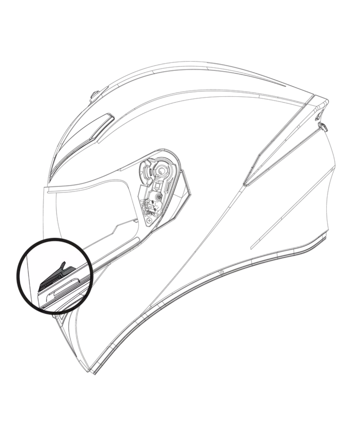 AGV Nose Guard Breath Deflector for K5S K3SV K1S K1 Helmet - AGV