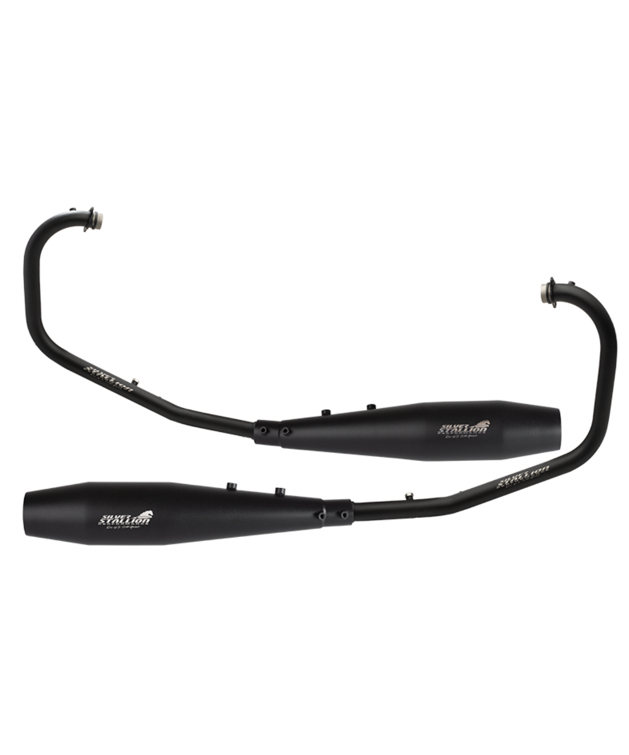 Silver Stallion RE Twins (Full System) Interceptor / GT 650 Performance Exhaust Systems - Black Matt