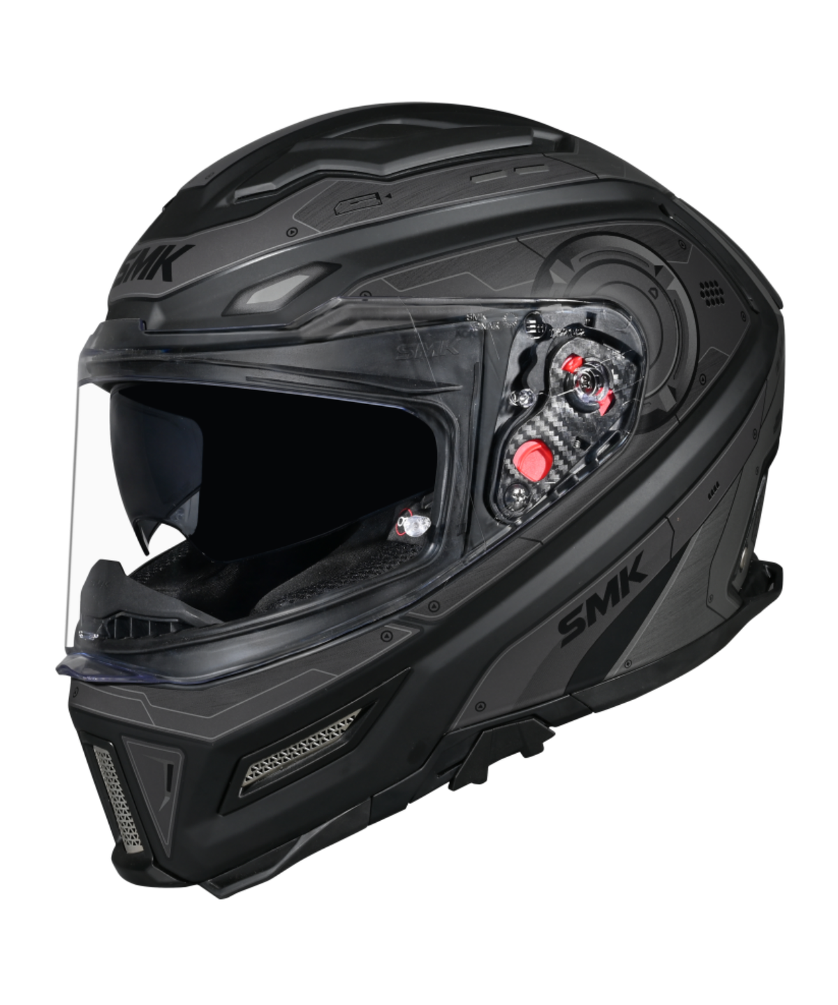 SMK Agnar Cyborg GRPS GL266 Full Face Helmet - Gloss Black - SMK