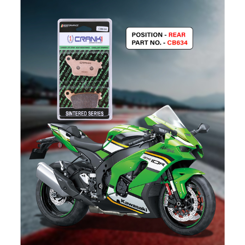 Crank1 Fully Sintered H2 Series Brake Pads for Kawasaki Ninja ZX-10R