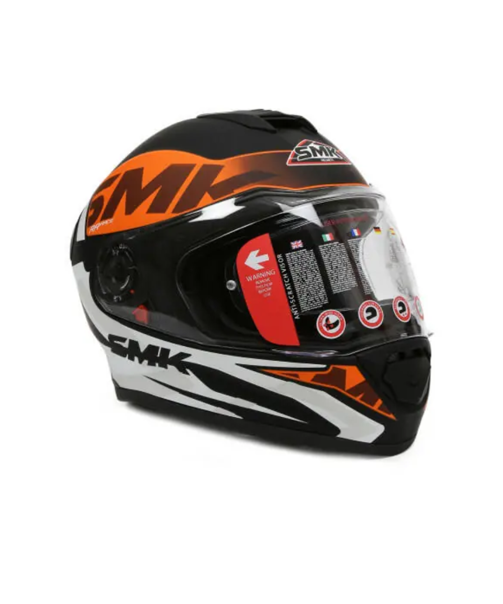 SMK Twister Logo MA271 Black Orange Helmet - SMK