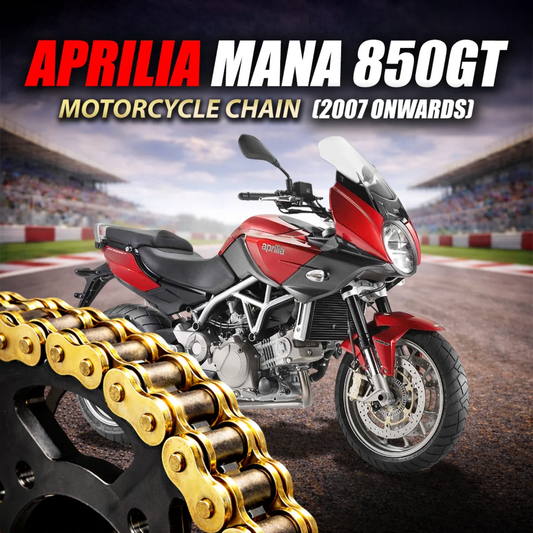 Crank1 Aprilia Mana 850GT (2007 Onwards) 525 Pitch ZVM-X 108L Chain - Gold
