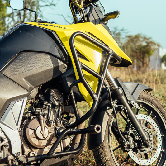 Zana Upper & Lower Crash Guard with Slider Combo for V Strom SX 250 - Black - ZI-8756 / ZI-8758