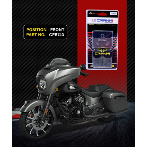 Crank1 Carbon Brake Pads for Indian Chief Tain / Dark Horse (2008-2019)
