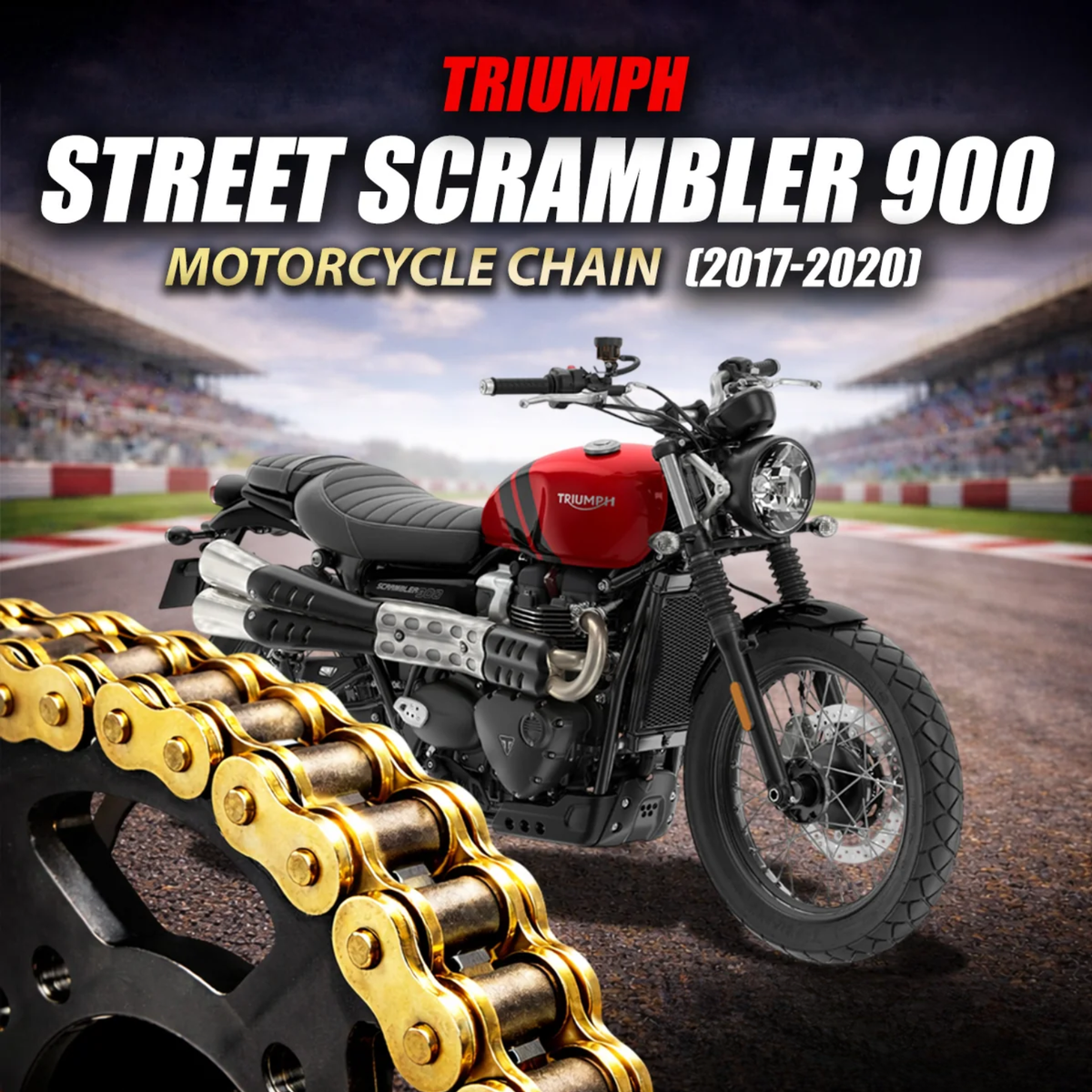 Crank1 Triumph Street Scrambler 900 (2017-2020) 520 Pitch ZVM-X 106L Chain - Gold